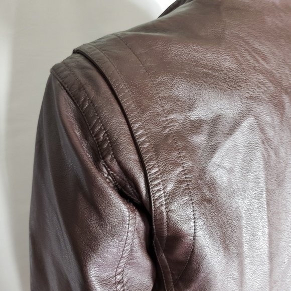 Pronto Uomo Mens Brown Leather Bomber Jacket Sz XL - Picture 6 of 8